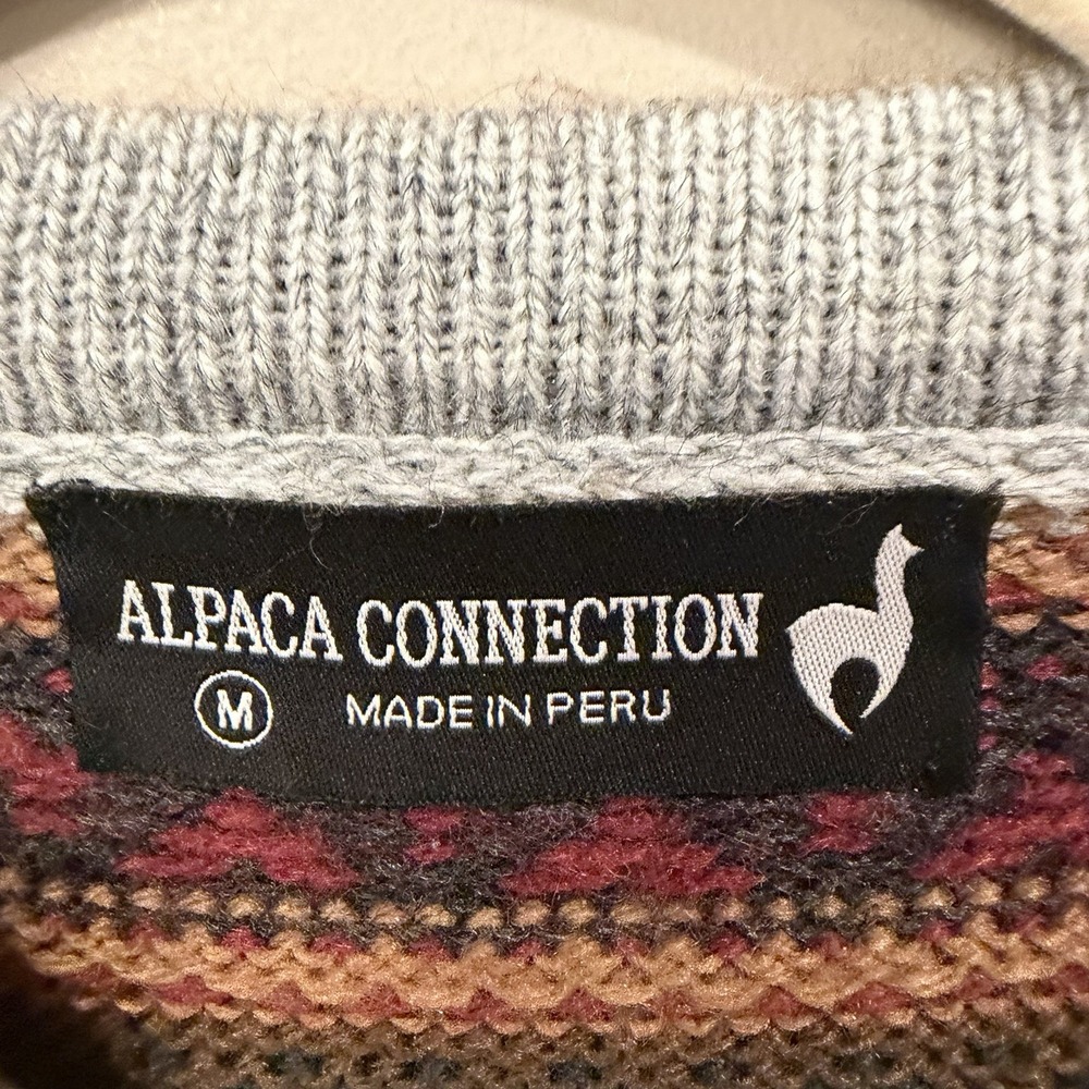Alpaca Collection Aztec Southwestern Sweater Medium Festival Fall - Picture 3 of 5